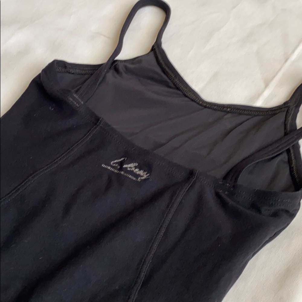 Degas Black Leotard 8/10 Medium High cut leg